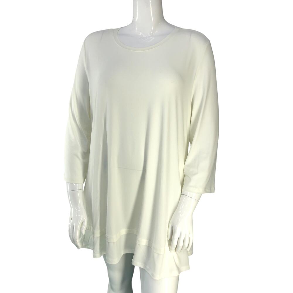 IC Collection by Connie K Womens Size 3X Tunic Bottom Tuck Detail Long USA Made